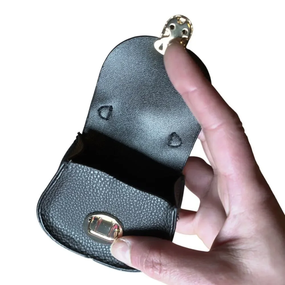 Bag Keychain Bag Charm Change Pouch Coin Push Lock Clasp Black Goth Romance